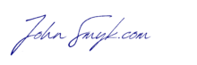 The written out wording of the johnsmyk.com logo is my branding style identified with this website.