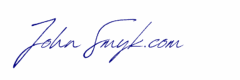 The written out wording of the johnsmyk.com logo is my branding style identified with this website.